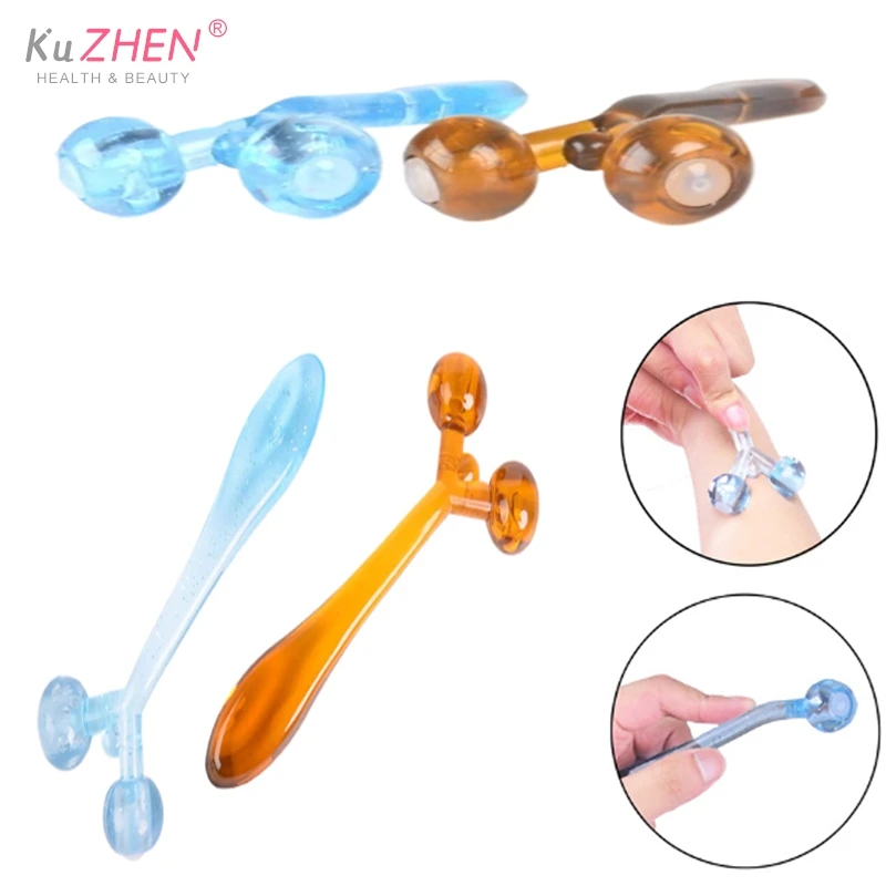 

1pcs Y-shaped Facial Roller Massager Multi-functional Massage Stick Small Double Ball Roller Lifting V Face Facial Lifting Tool