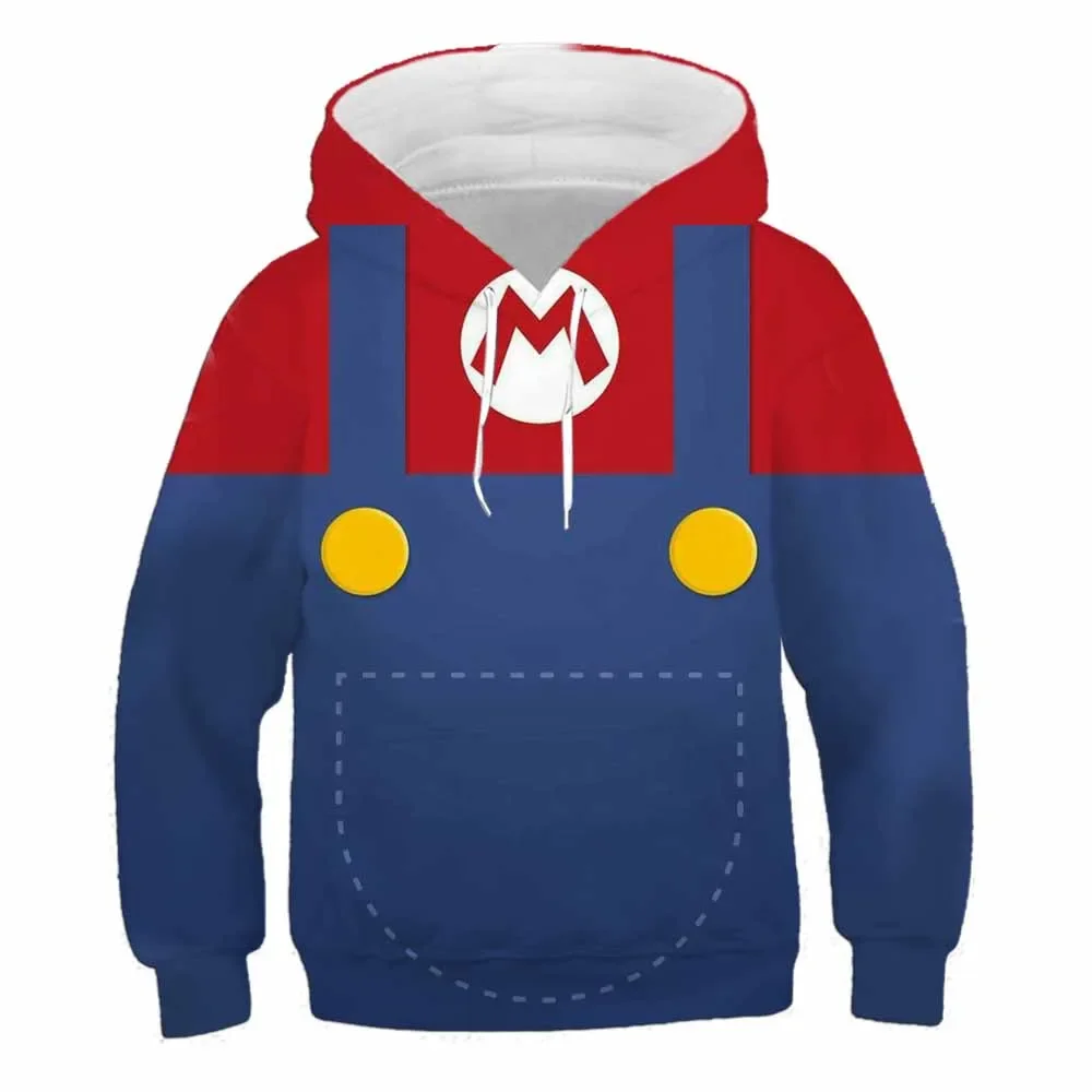 Super Mario Game 3D Printing Boys Hoodies Autumn Hooded Sweatshirt For Boys Kids Clothes Long Sleeve Pullover Tops Kids Coats