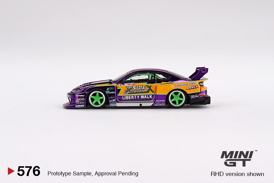 MINIGT 1/64 LB-ER34 Super Silhouette SKYLINE Suppaiman Okinawa MGT01204-CH Cars Alloy Diecast Metal Model Kids Toys Boys image 5