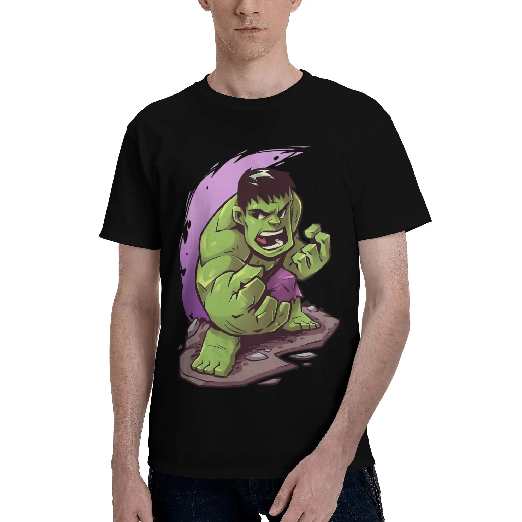 

Мужская повседневная футболка The Hulk от Disney с короткими рукавами из чистого хлопка fugees