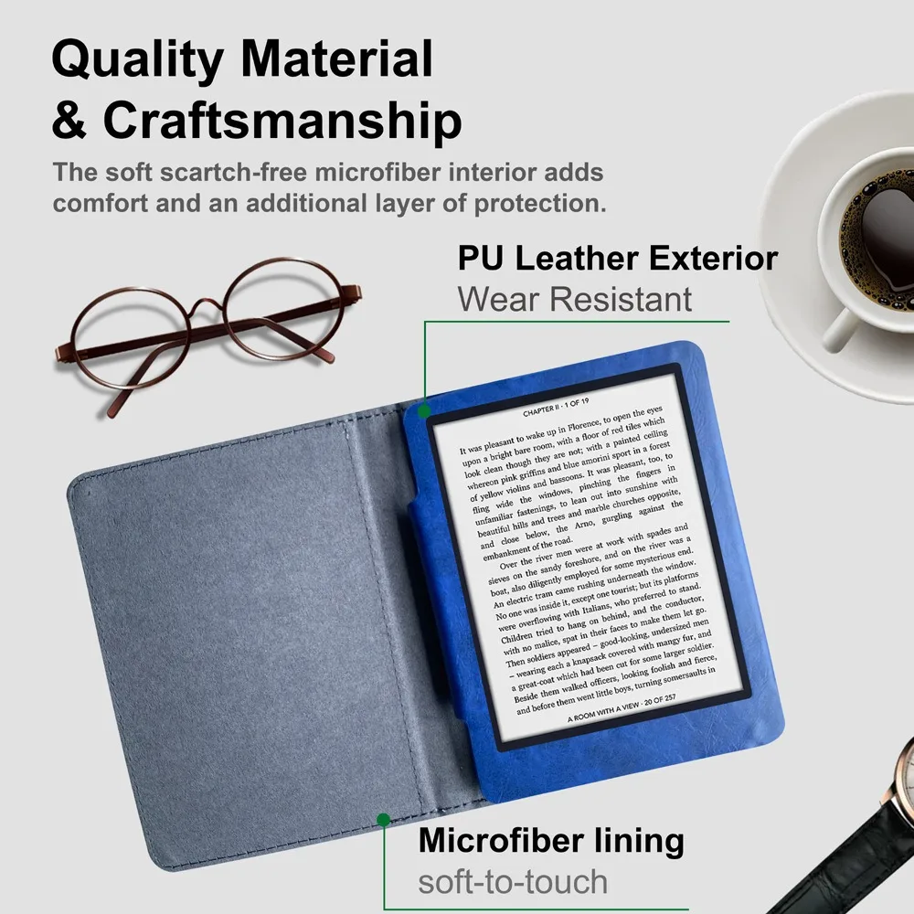 Adequado para Kobo Touch 2.0 capa de couro N587 e-book capa protetora anti-queda