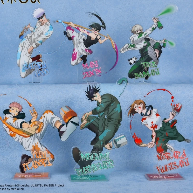 

Jujutsu Kaisen Anime Figure Acrylic Stand Gojo Satoru Yuji Doodle Series Model Plate Desk Decor Standing Sign Fans Gift Ornament