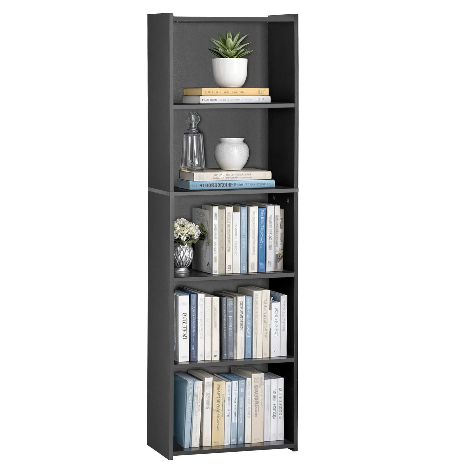 

Bookshelf Storage 5 Tier Bookcase Open Shelf Organizer for Home and Office Black united states