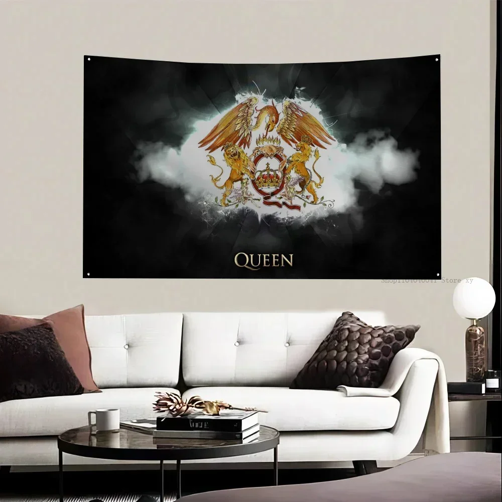 1 Stück Queens-Flagge, Flaggen und Banner, vier Löcher, Polyester, Outdoor-Dekoration, Raumästhetik