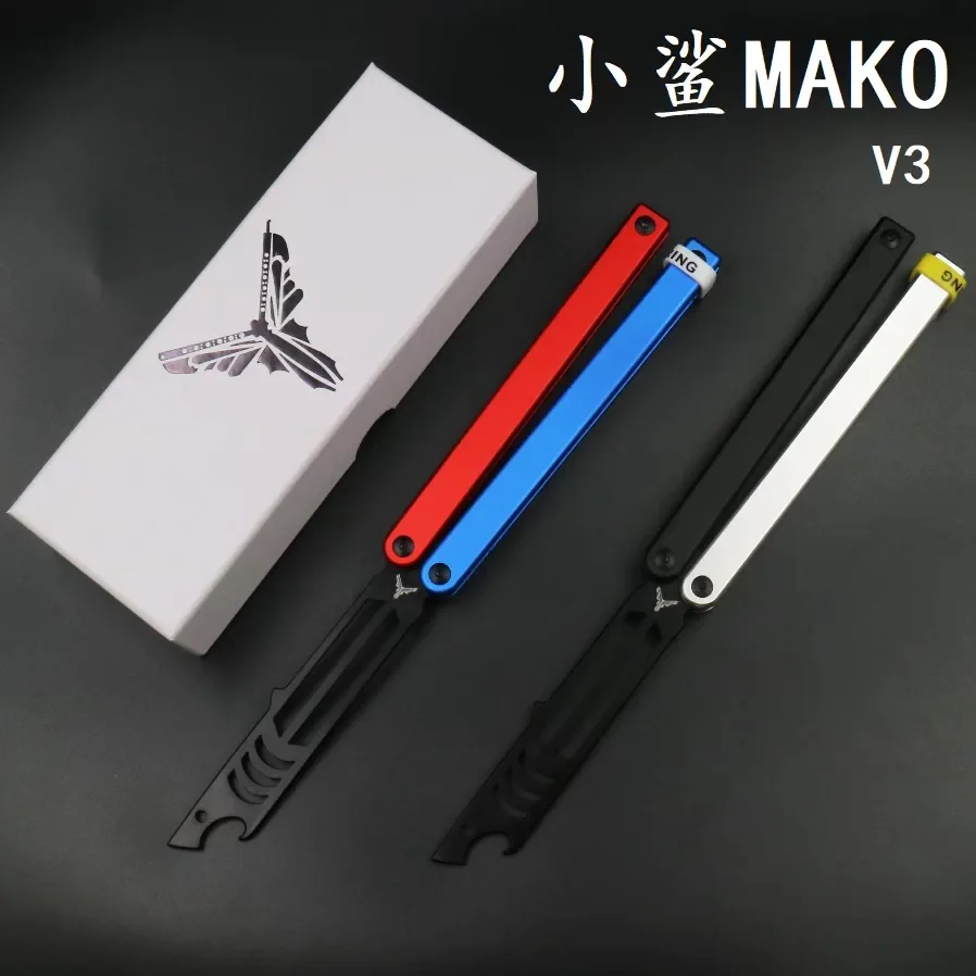 XDYY Mako V3 Bottle Opener Balisong Trainer EDC Alumimum Handle with Bushing Structure Training Tools