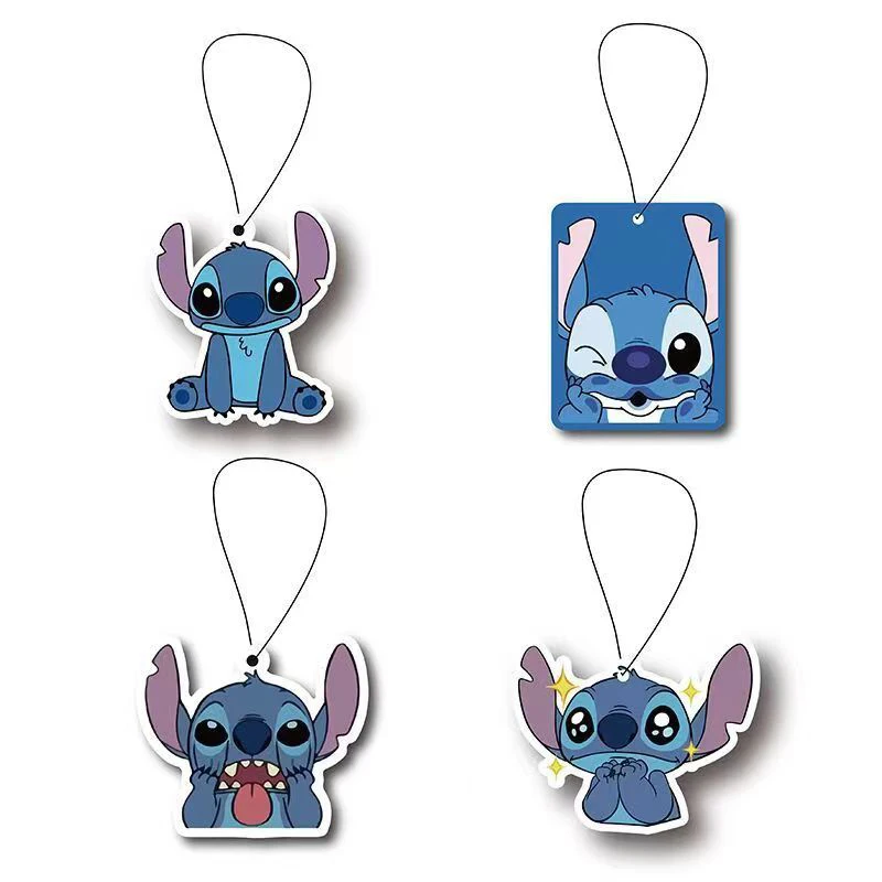 Disney Stitch Car Perfume Piece Pendant Kawaii Anime Figures Air Freshener Auto Interior Decor Fragrance Lasting Aromatherapy