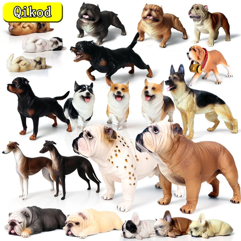 Big Size Dog Simulation Animal Solid PVC Bull Terrier Rottweiler Shiba Bully Dogs Action Figures Lovely Pet Model Toys Kids Gift