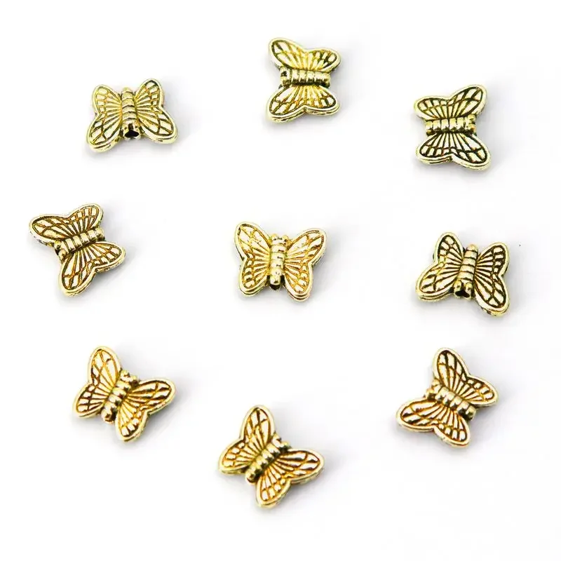 50pc 10.5x8.5 Tibetan Silver Color Metal Butterfly Charm Spacer Loose Beads For Jewelry Making Finding Accessories Wholesale