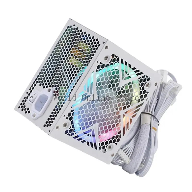 

550W Power Supply For PC Chassis 12CM Color Lights Fan Improved Air Circulation 87HC