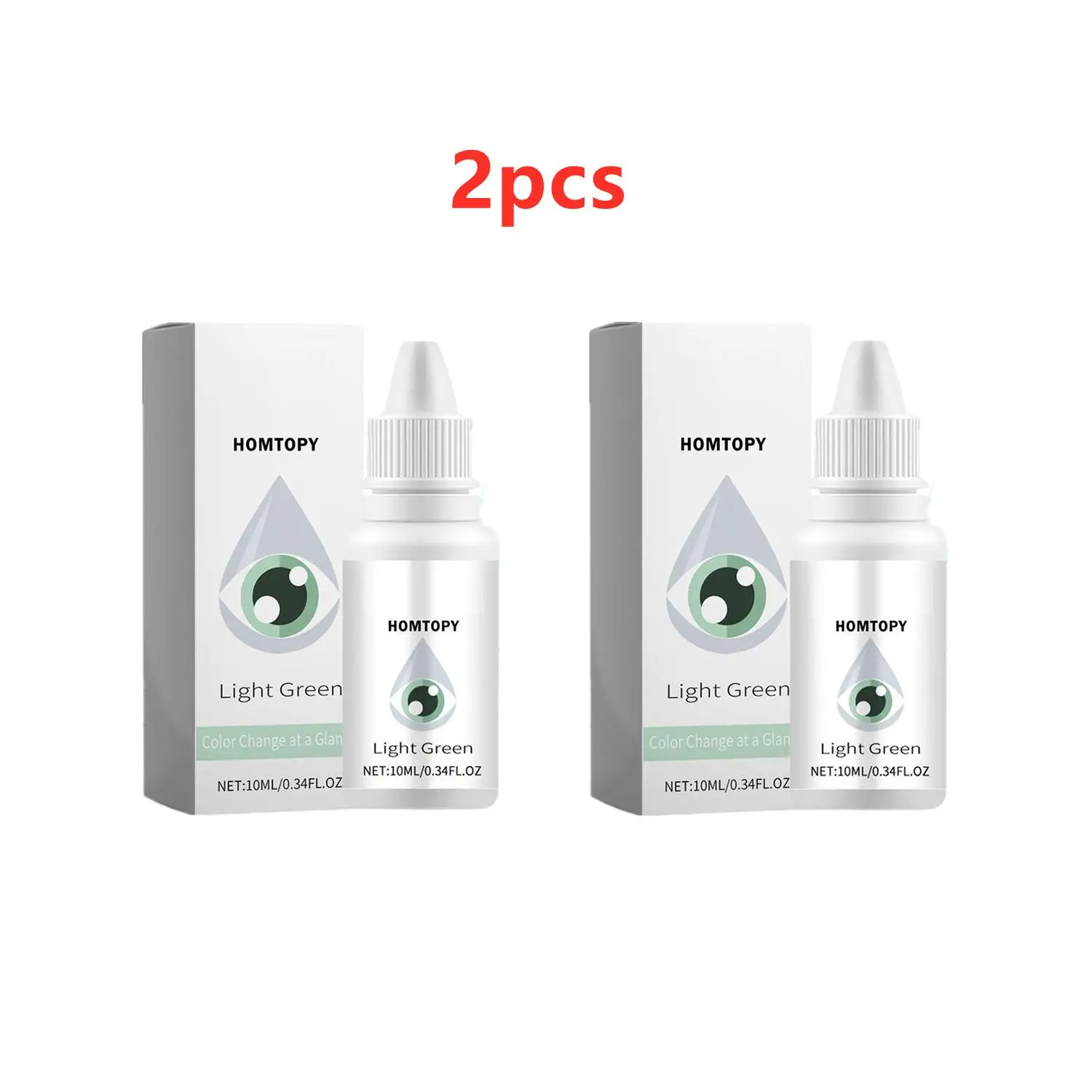 

2pcs 10ml Light Green Color Changing Eye Drops Change Eye Color Lighten & Brighten Your Eye Color Eyes Care Liquid Eye Cosmetics