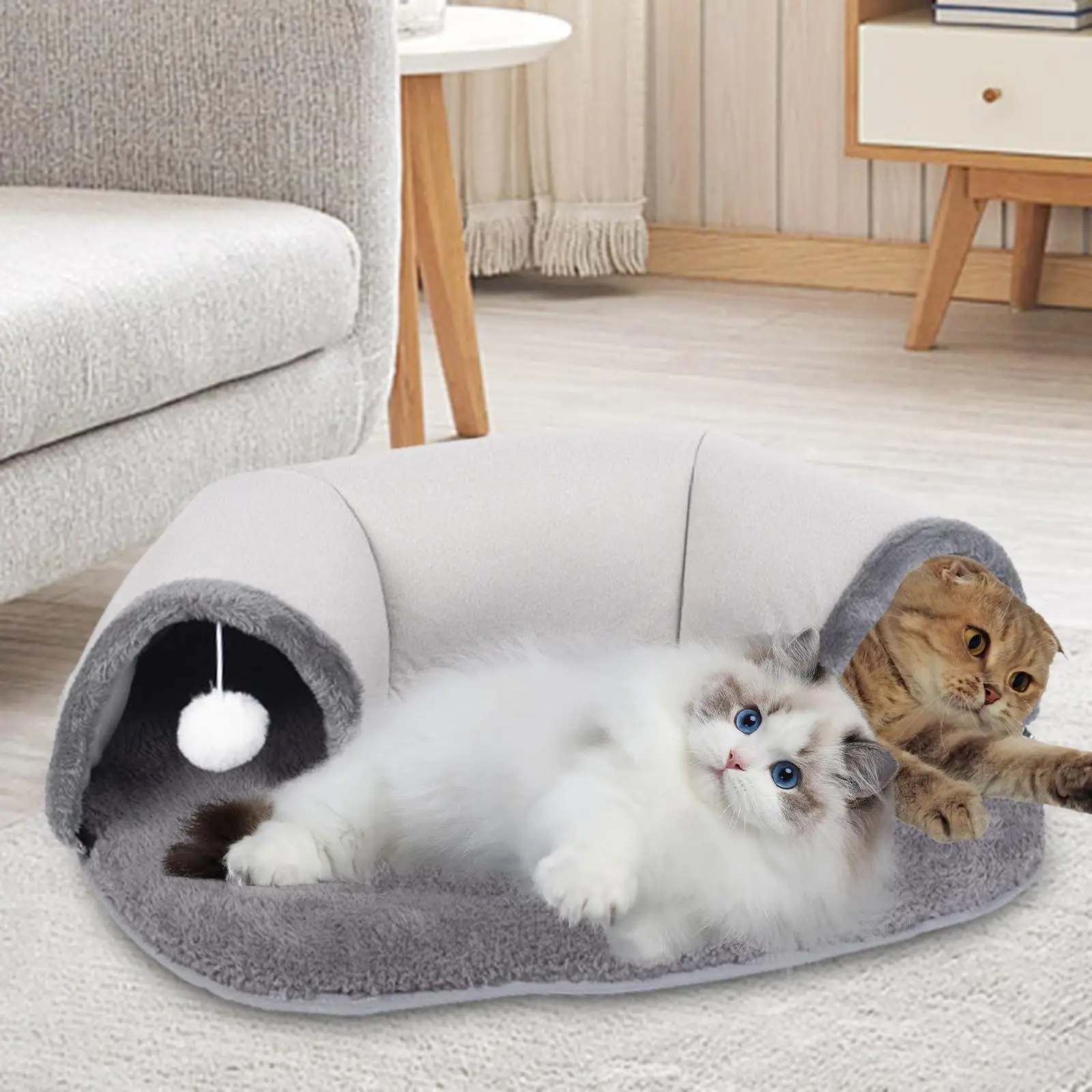 Cat Tunnel Bed Non Slip Comfortable Cat Nest Cat House Cat Play Tube Detachable Cat Bed for Cat Kitty Kitten Relaxation Rest