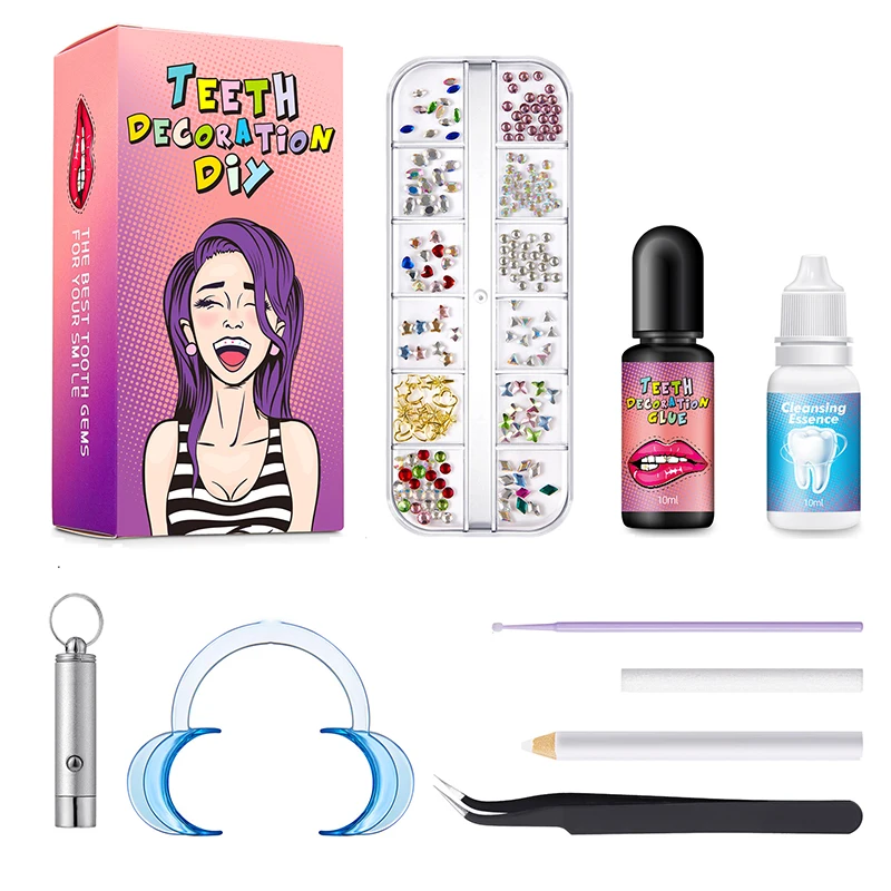 Professional Tooth Gem Kit Diy Love Horse Eye Crystals Jewelry Kit Teeth Gems Kit Tooth Gems For Teeth Teeth Jewelry Starter