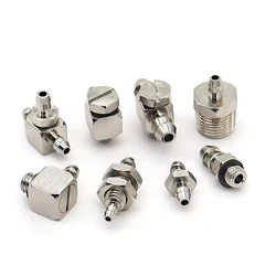 5pcs 2mm 3mm 4mm 6mm OD Air Pneumatic Hose To M3 M4 M5 M6 Male Mini Barb Fitting Pagoda Joint Copper Nickel Iron Plating Brass
