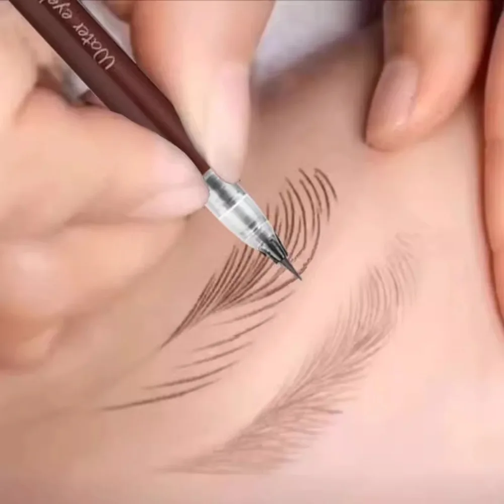 Vloeibaar wenkbrauwpotlood Waterdicht Blijvende eyeliner Liggende zijderupspen Bruin grijs Ultrafijne wenkbrauw tattoo-pen Make-up cosmetica