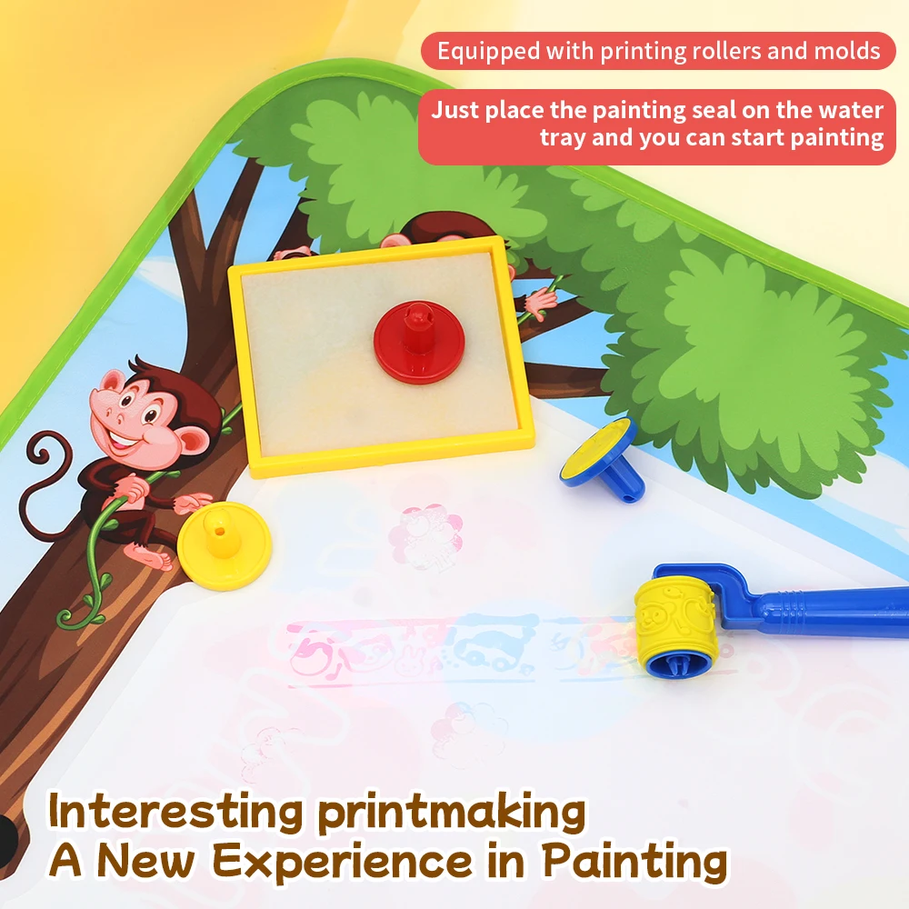 마법의 물 그림 매트 캔버스 재사용 가능한 페인팅 보드 물에 젖으면 색이 나타나는 낙서용 매트 펜 스케치북 트레이싱 보드