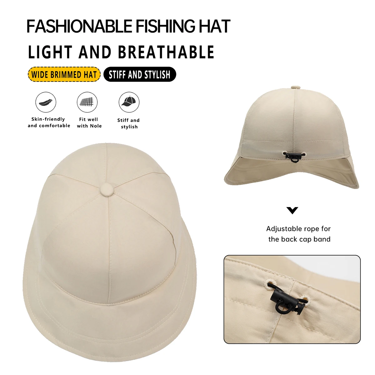 Extra-Large Head Circumference Deepened Baseball Cap for Men with Wide Brim That Makes the Face Look Smaller, Versatile Baseball Cap for Women, Large Size Hard-Brimmed Bucket Hat