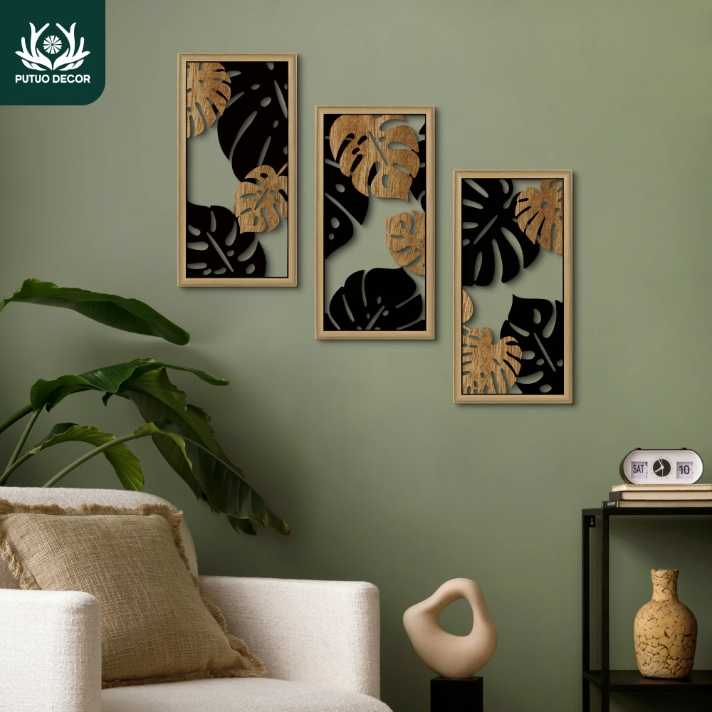 

Декоративный набор Putuo Decor из 3 предметов в богемном стиле, деревянные картины для украшения стен, декор для дома и комнаты, подарок