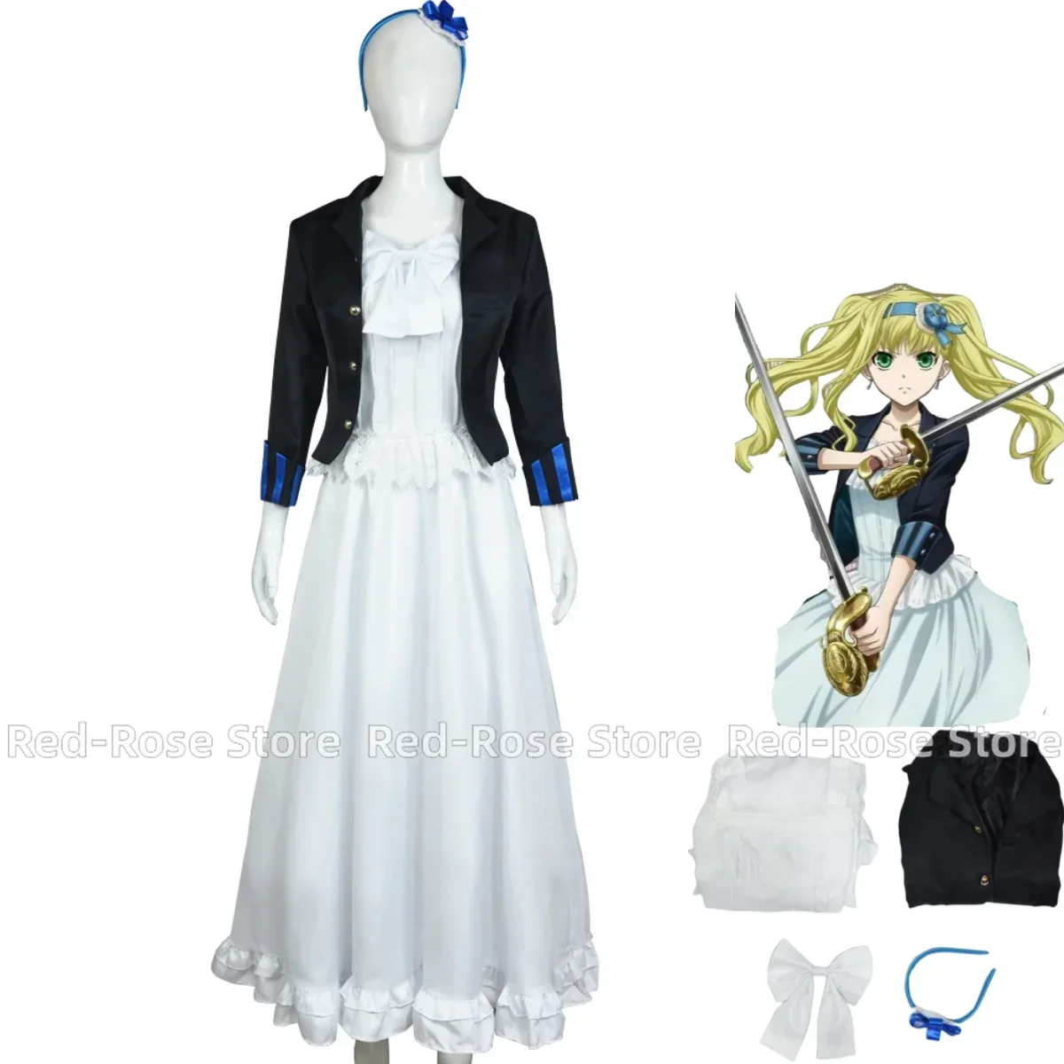 Anime Black Butler: Book of The Atlantic Elizabeth Ethel Cordelia Midford Disfraz de Cosplay Kuroshitsuji Lizzy Abrigo Vestido Conjunto para Mujer