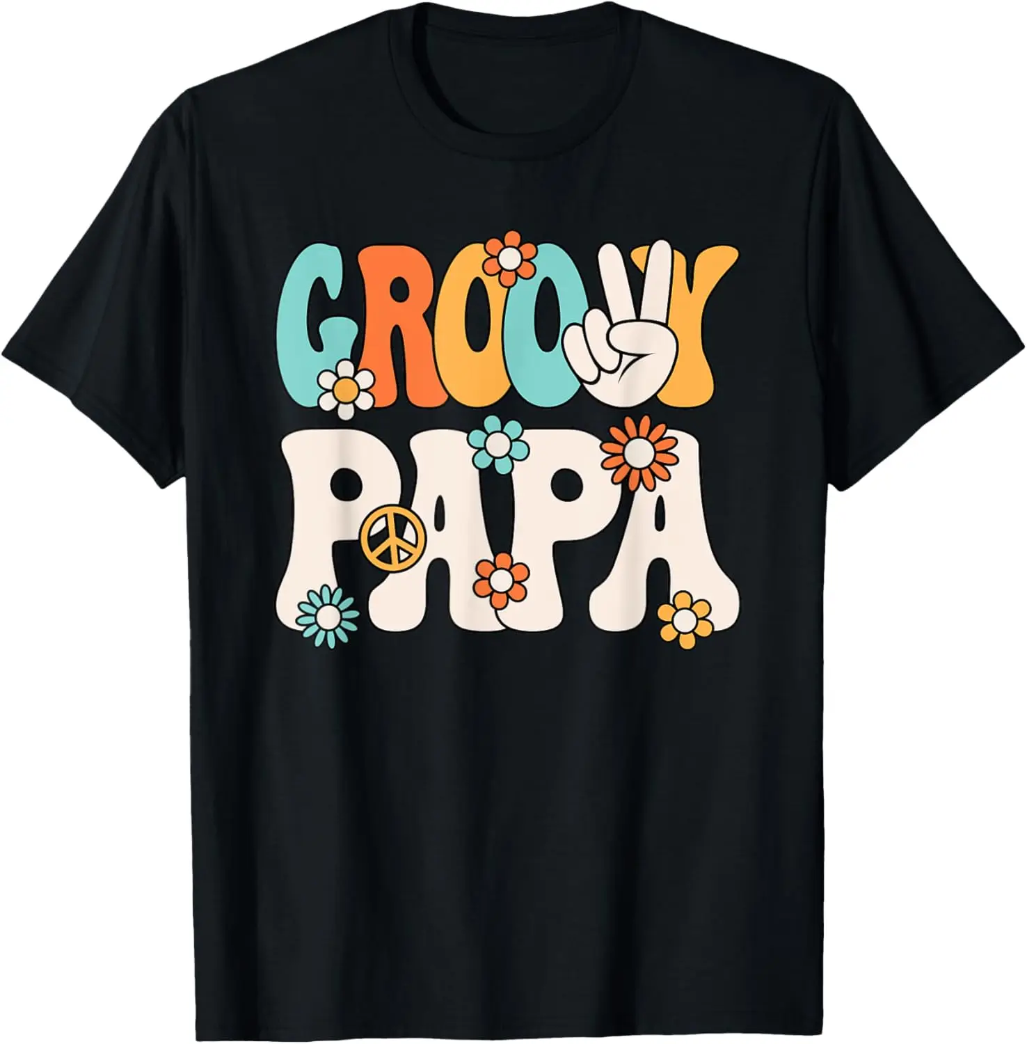 تي شيرت رجالي من Groovy Papa Dad Retro Hippie 60s 70s Party Outfit