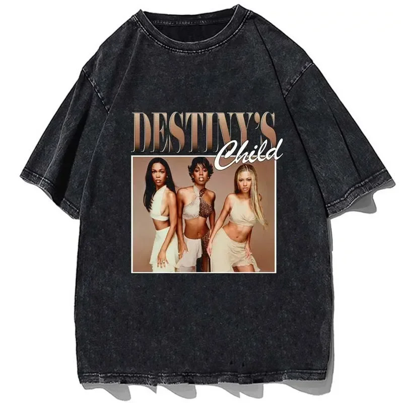 Destinys Child Graphic Printed Tshirt Retro 90s T Shirt Hip Hop Men Casual T-shirt Cotton Oversize Harajuku Streetwear Tees Tops