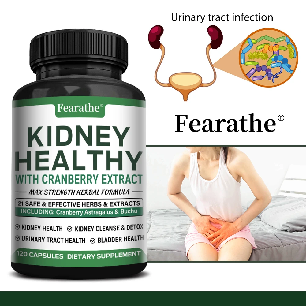 Kidney Support Capsules with Cranberry, Natural Urinary Tract & Bladder Wellness Supplement, Antioxidant Support Kidney Function