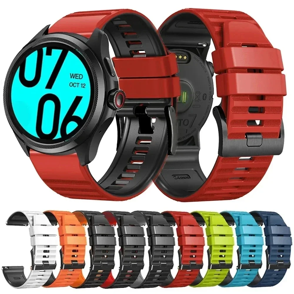 24mm Silicone Wrist Watch Band Straps For TicWatch Pro 5 Replacement Wristband For TicWatch Pro5 Smartwatch Bracelet Belt Correa