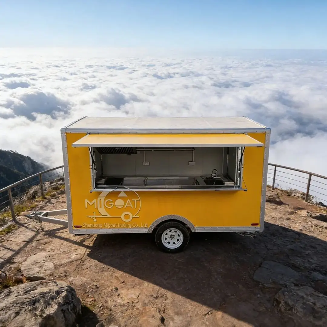 

Customizable Mobile Food Trailer Street Catering Cart Fully Equipped Kitchen Van for Burger Hot Dog Coffee Snack Vendor