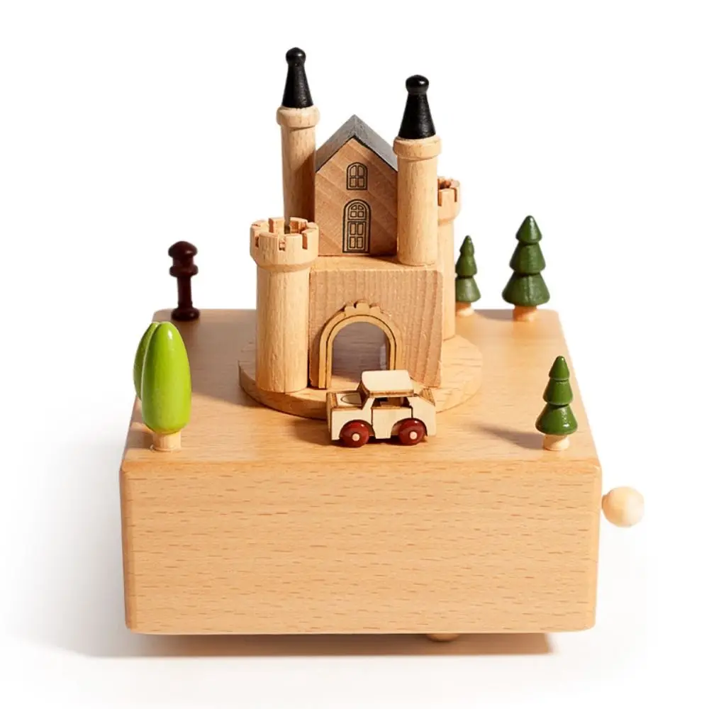 Carillon in Legno a Forma di Giostra con Ballerina Rotante, Design Vintage Retrò