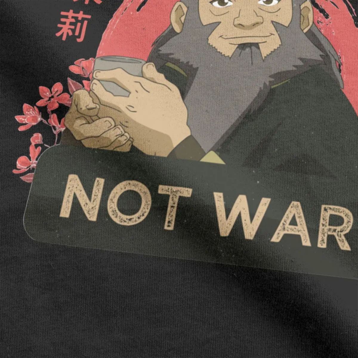 Avatar The Last Airbender Men T Shirt Iroh Make Tea Not War Tees Short Sleeve Round Collar T-Shirt 100% Cotton Plus Size Clothes