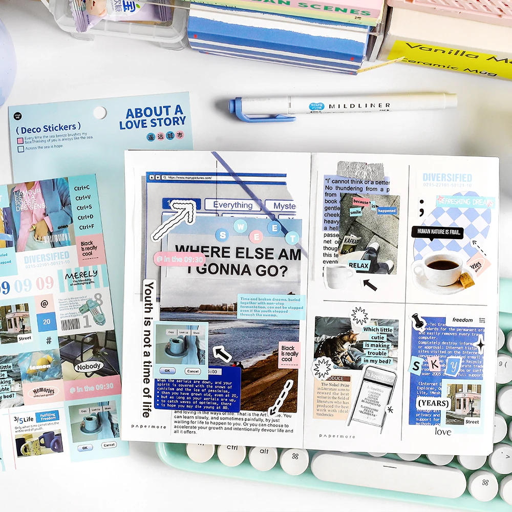 16Packs/Veel Een Triviale Verhaalserie Retro Label Sticker