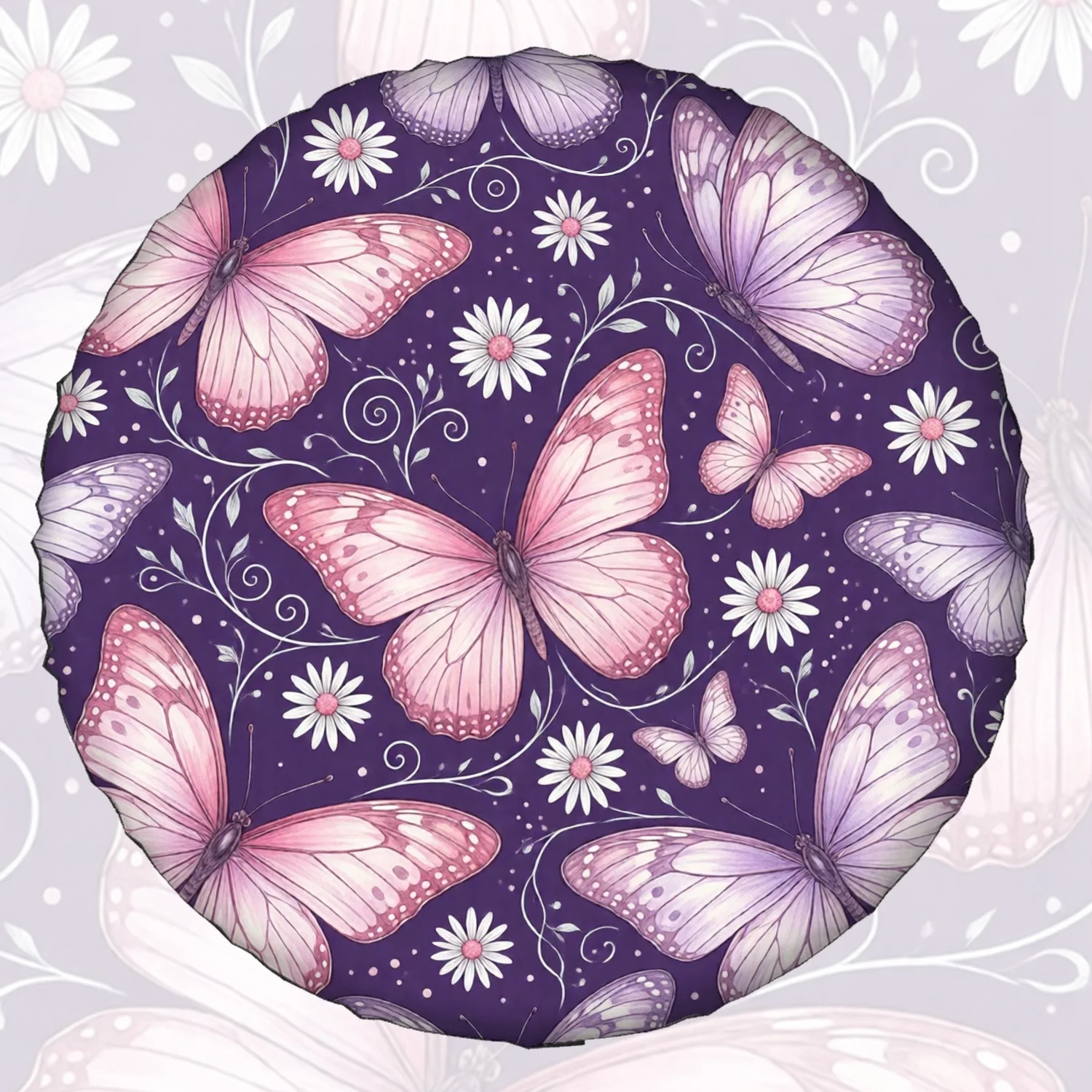 1pc Spare Tire Cover Butterfly Flower Swirl Pattern Weatherproof Dustproof Wheel Protectors Universal Wheel Covers Fit For Trail