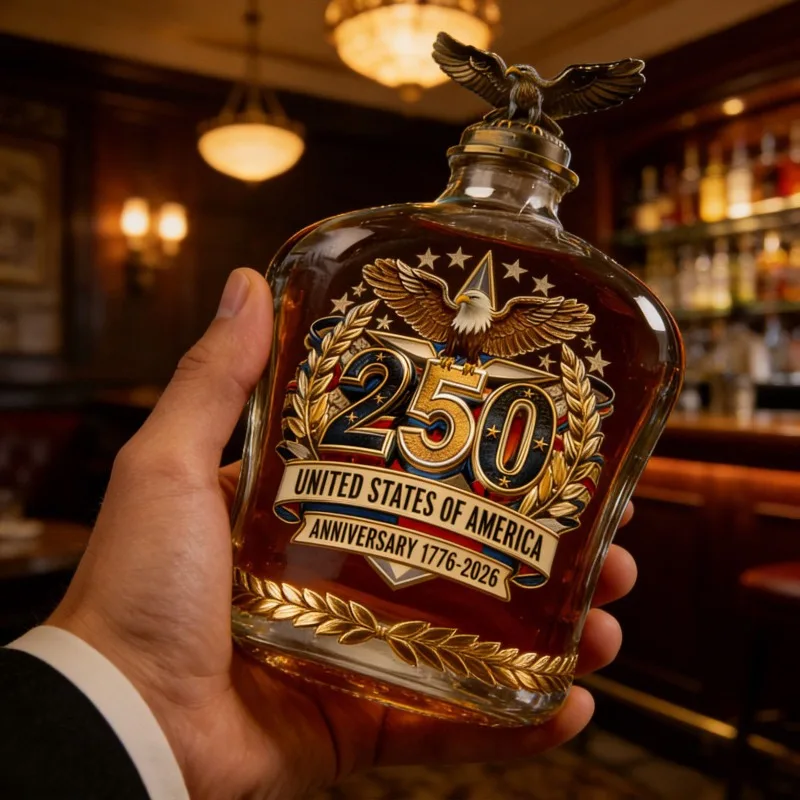 USA 250th1776-2026 Patriotic American Eagle Whiskey Decanter USA 250th Inspired Liquor Bottle Home Bar Collectible Ornament