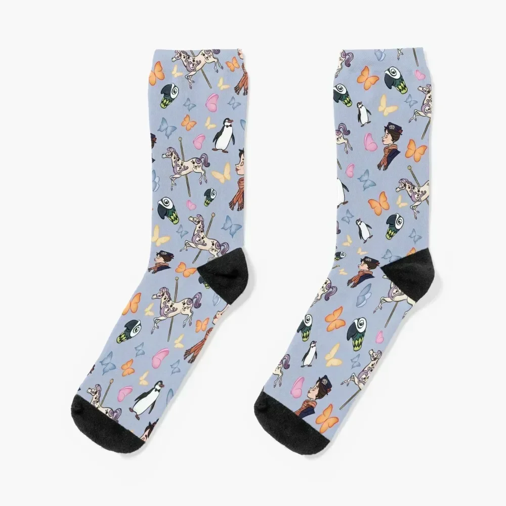 

Mary Poppins Pattern Socks Non-slip custom Socks Men Women's