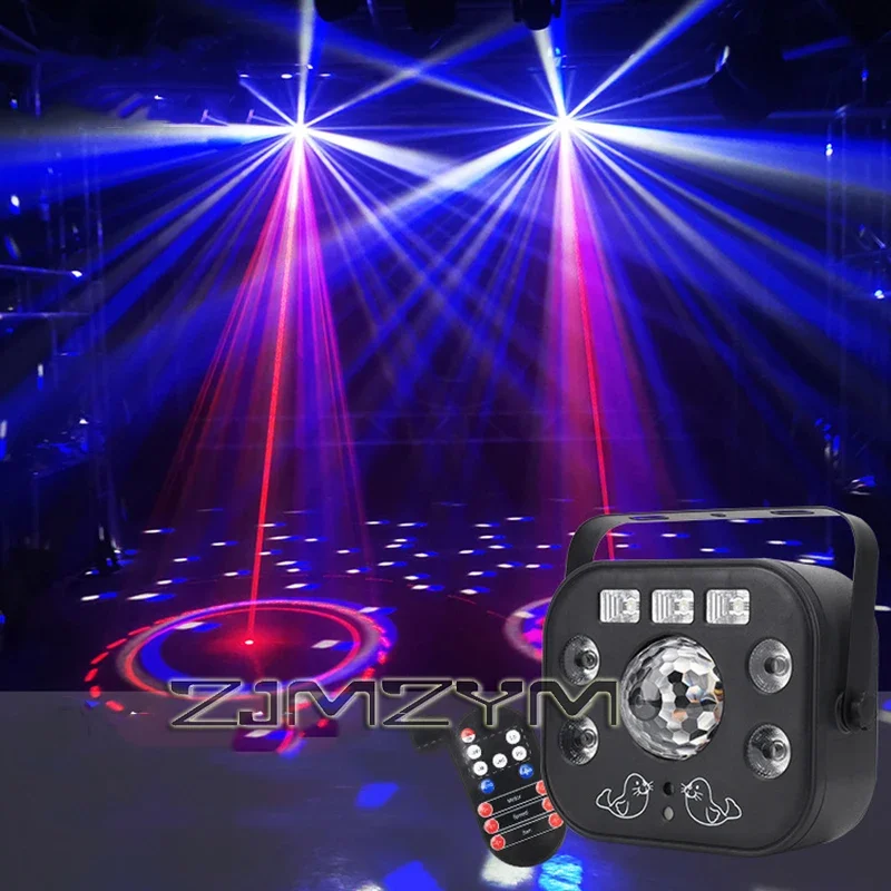 5IN1 DJ Disco LED Party Stage Light Laser Patterns RGBW LED Magic Ball Wedding Party Par UV Black Light Strobe Lamp