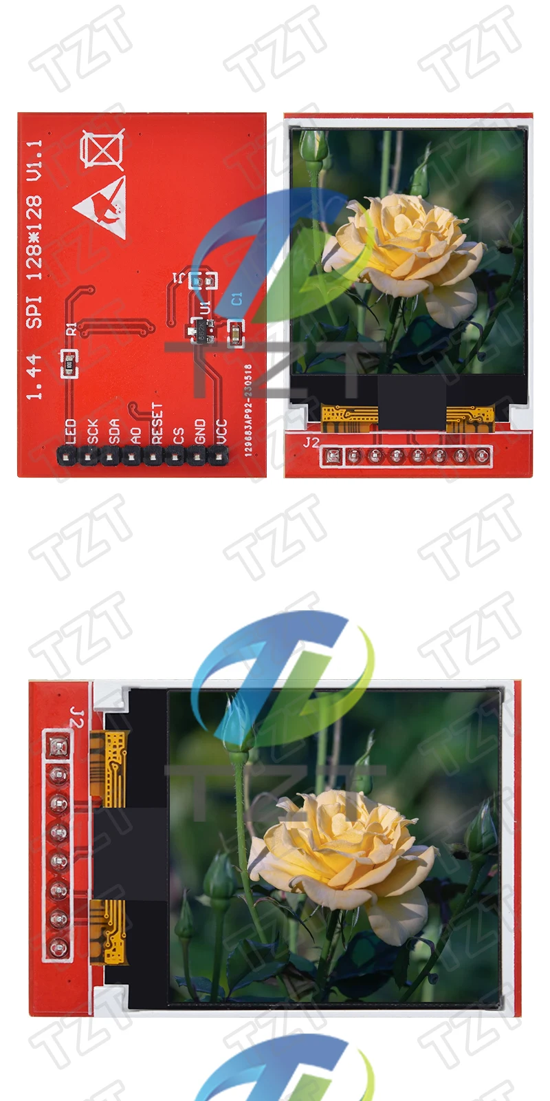 TZT 1/3PCS 5V 3.3V 1,44 Zoll TFT LCD-Displaymodul 128*128 Farbbildschirm SPI-kompatibel für Arduino Mega2560 STM32 SCM 51 – Detail 4