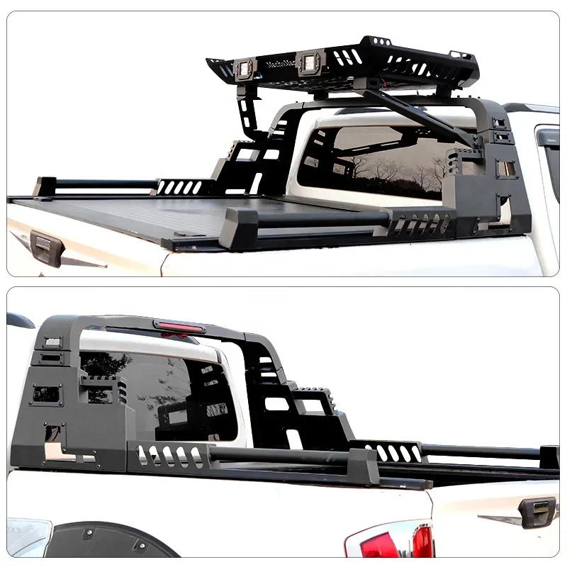 

Custom Pickup Trucks Universal Roll Bar With Roof Rack Bar For L200 Triton Navara NP300 D22
