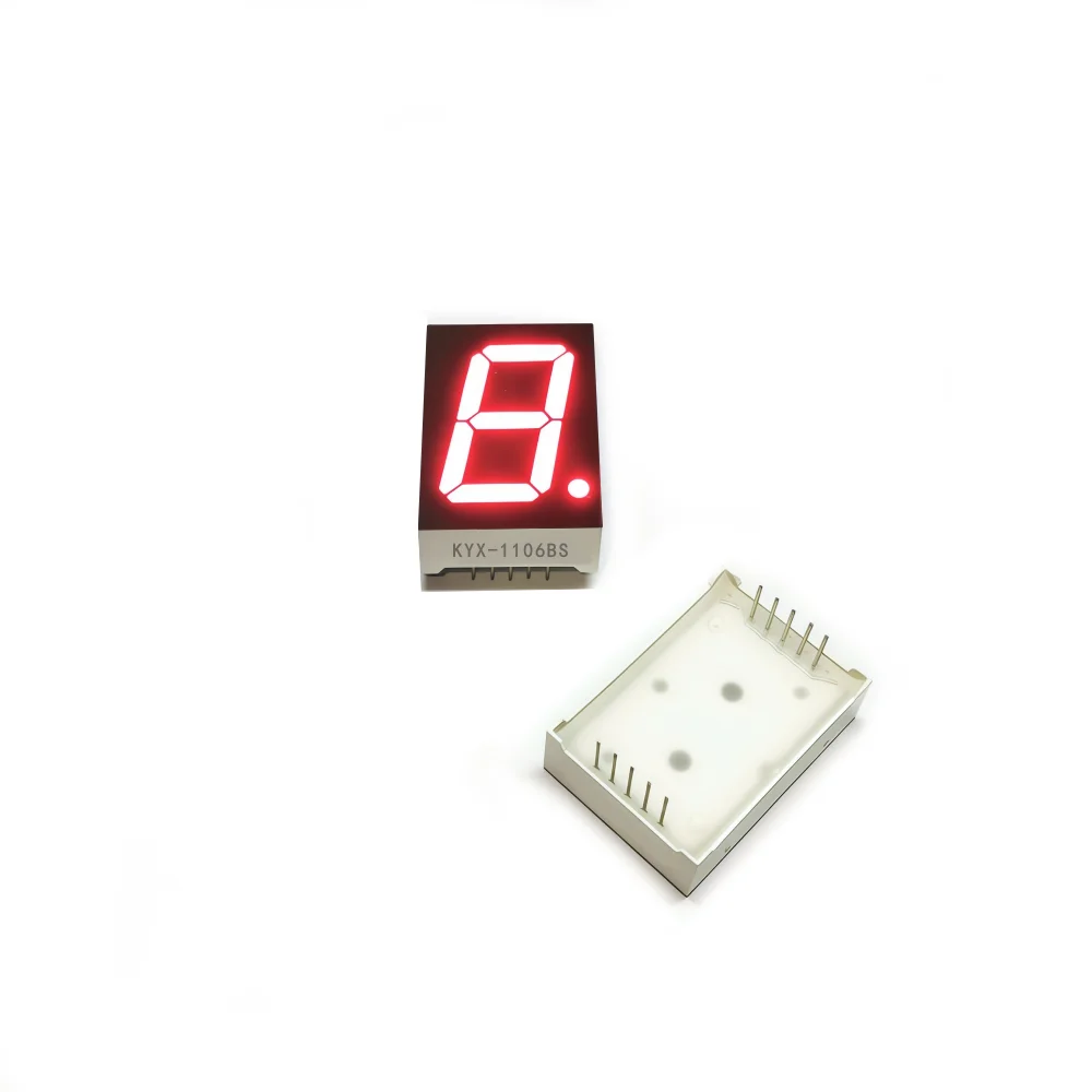10 Pçs/set 1 Polegada 1Bit Módulo Digital de Luz Vermelha KYX-1106AS/BS 10Pin 24*34*10.5MM LED Digitron Ânodo Cátodo Comum Tubo Digital ﻿
