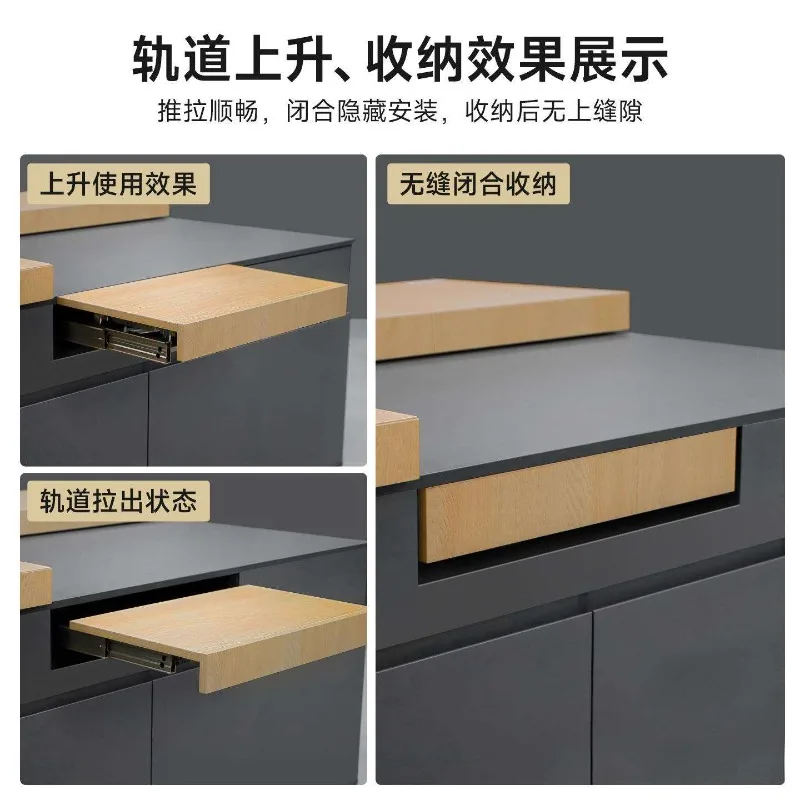 Rising tabletop slides, dining table and desk surface lifting and extension buffer tracks, folding table guide hardware fittings