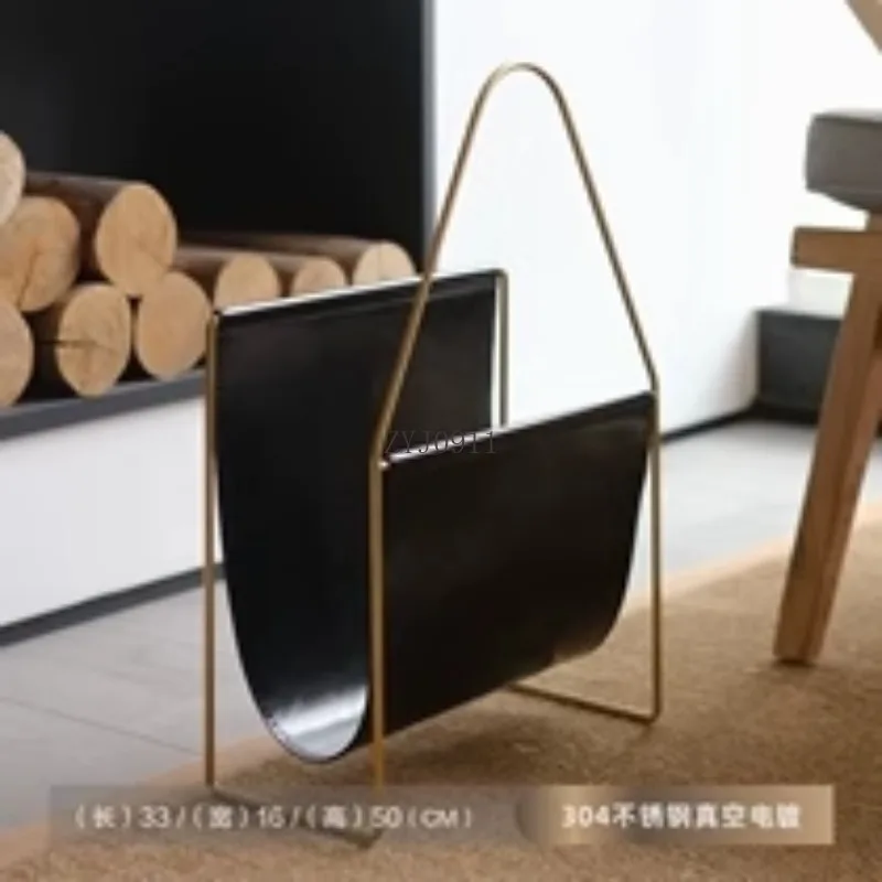 Fashion Stainless Steel Small Bookshelf Multifunctional Storage Newspapers Creative Model Room Photography Props Ornament