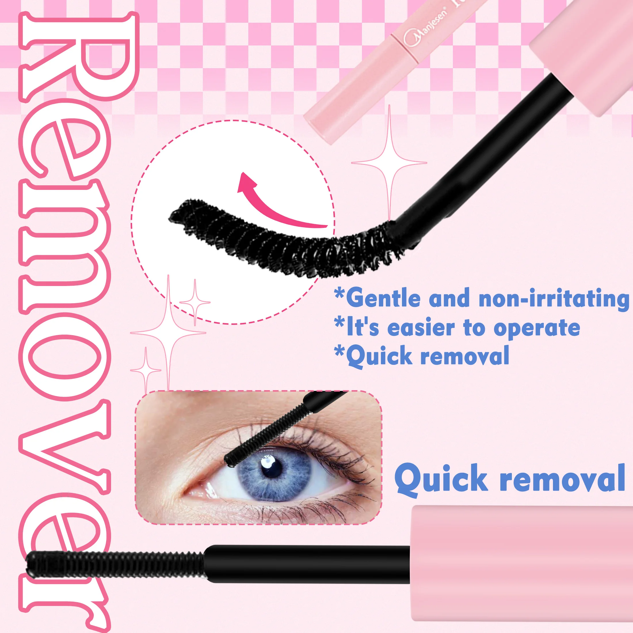MANJESENまつげメイクツール DIYまつげエクステグルー＆リムーバーキット ピンセットとまつげカーラー付き 長持ちメイクツール