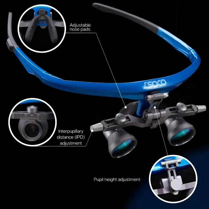 Dental Loupes 3.5X 2.5X Binocular Magnifier Glasses with Wireless LED Headlight for Dentist Clinical Surgery Equipment Tool