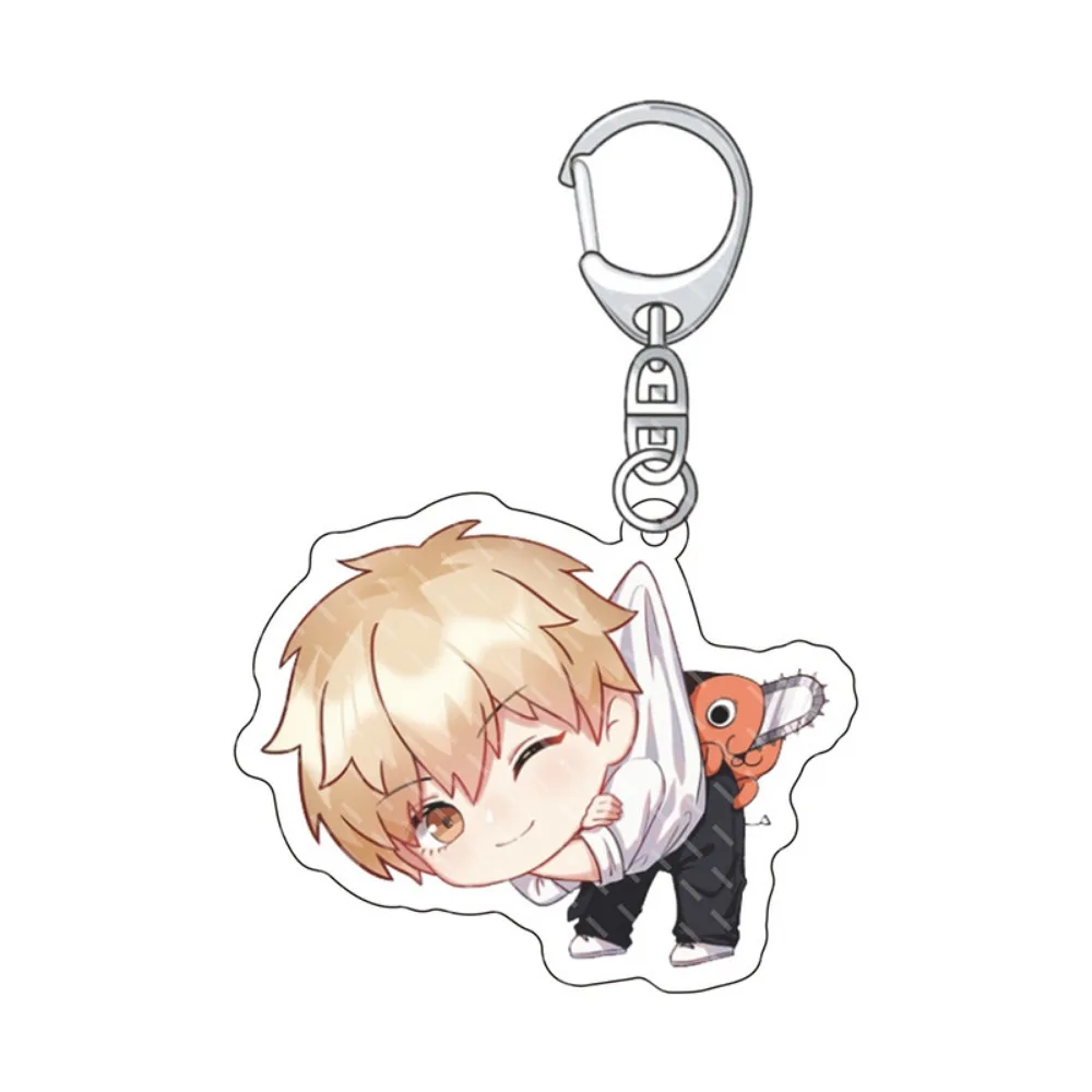 Simple New Manga Chainsaw Man Series Keychain Car Keychain Anime Characters Acrylic Cartoon Cute Key Ring Couple Gift Pendant