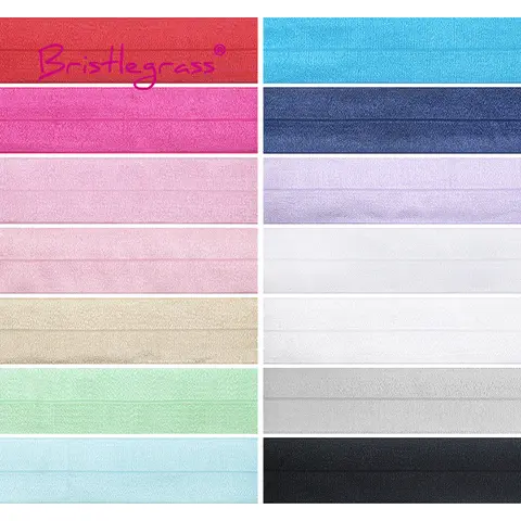 BRISTLEGRASS 2 5 10 Yard 1-1/2" 40mm Shiny Fold Over Elastics FOE Spandex Satin Band Webbing Tape Fabric Costume DIY Sewing Trim