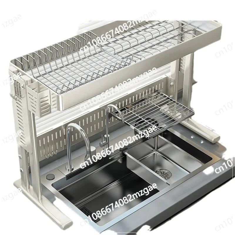 

Стальная полка для кухонной раковины, стеллаж для хранения посуды, сливная полка для раковины