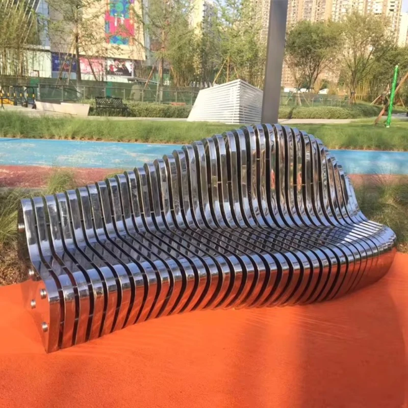

Outdoor Bench Leisure Long 304 Stainless Steel Park Bench