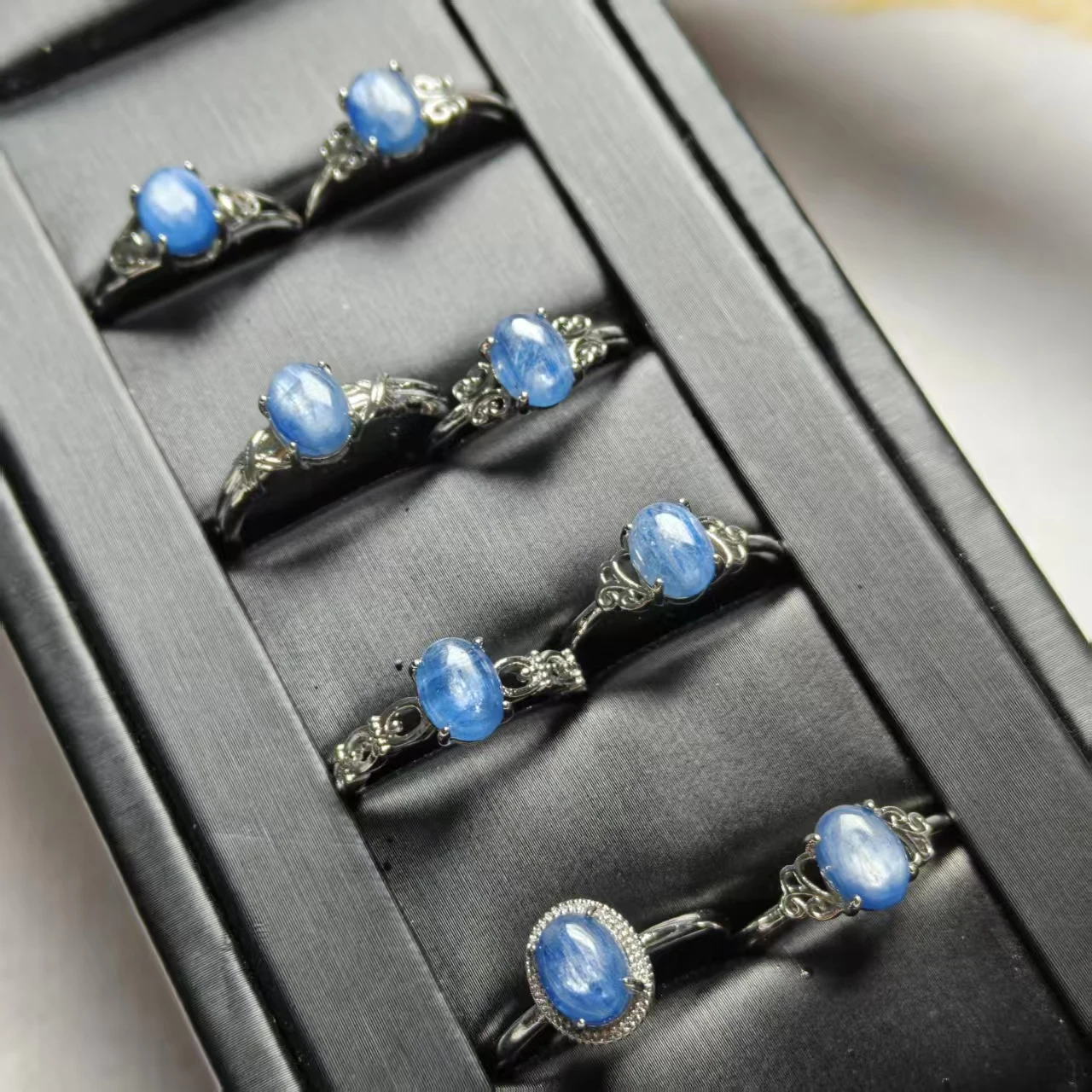Großhandel Natürlicher Kyanit 6-14mm Verschiedene Arten Ringdesign Trendig und Vielseitig Einfach und Modisch Unisex Live Ring Geschenk – Detail 2