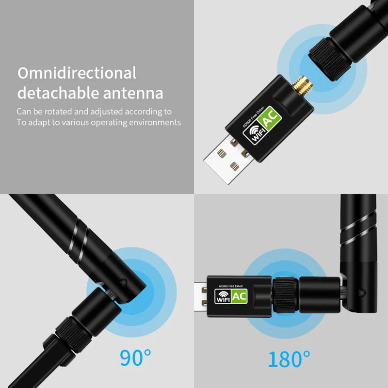 무료 드라이버 ac600m 듀얼 밴드 무선 네트워크 카드 usb WiFi 어댑터 컴퓨터 wifi 수신기 네트워크 카드, 5G WIFI 필요 없음 CD