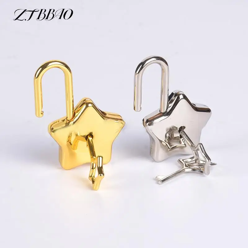 

1PCS Mini Star Shape Archaize Padlocks Locker With Key Luggage Bag Lock Security Key Lock