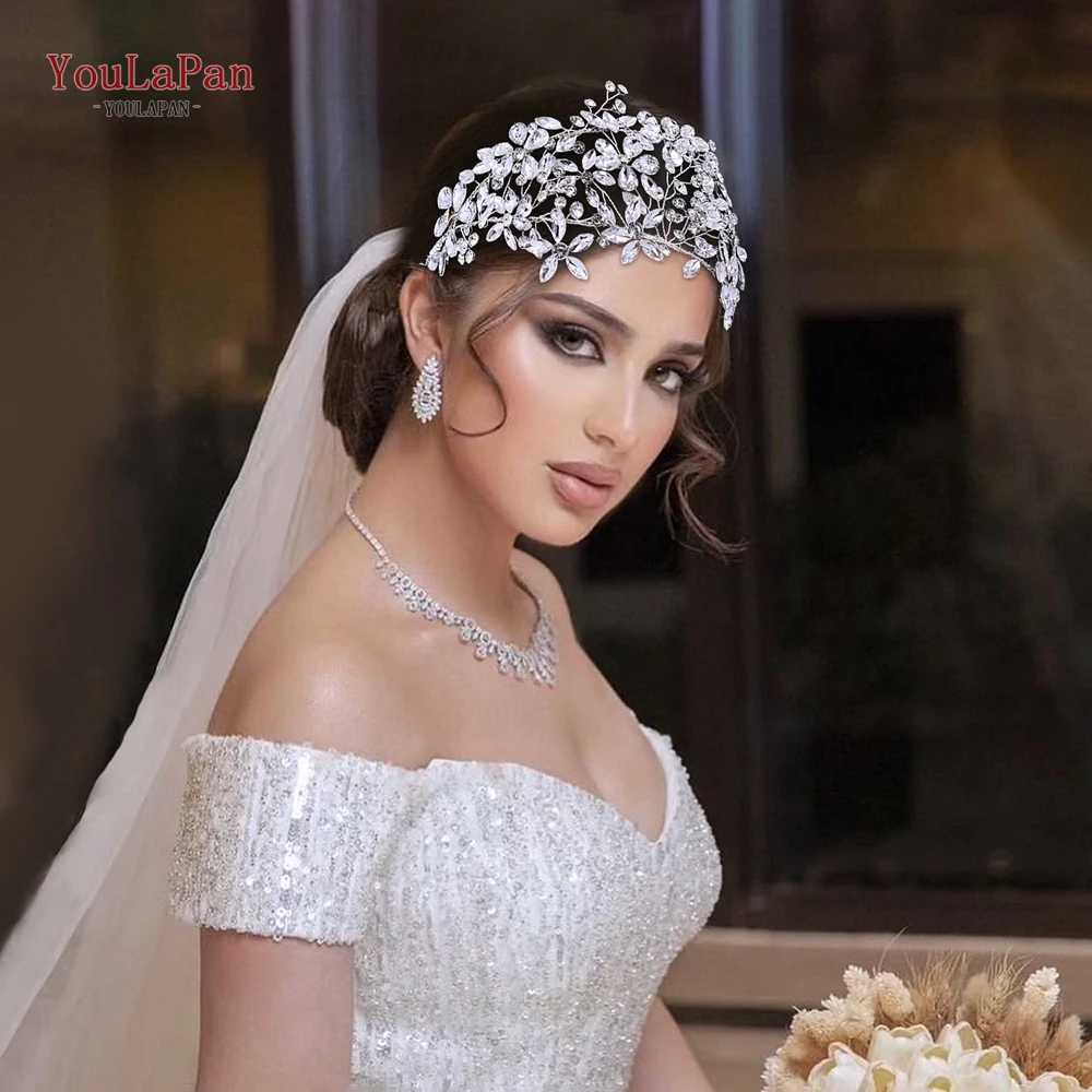 YouLaPan Women's Wedding Headwear Adornment Bride Sparkly Rhinestone Headpiece Pageant Miss Headdress Hair Accessories HP661