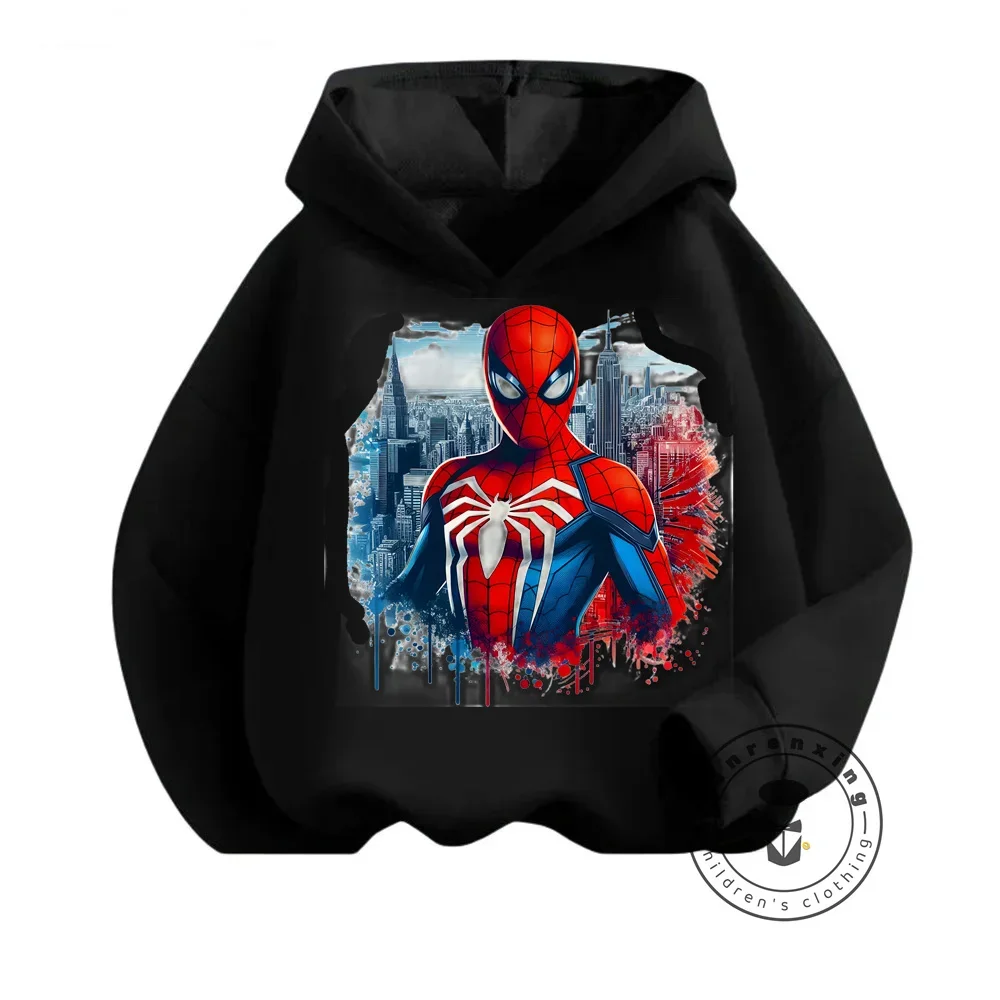 Jump into the Fray with the Avengers Spider-Man Hoodie Ideal Spring Autumn Apparel for Boys Girls with a Cheerful Cartoon Design